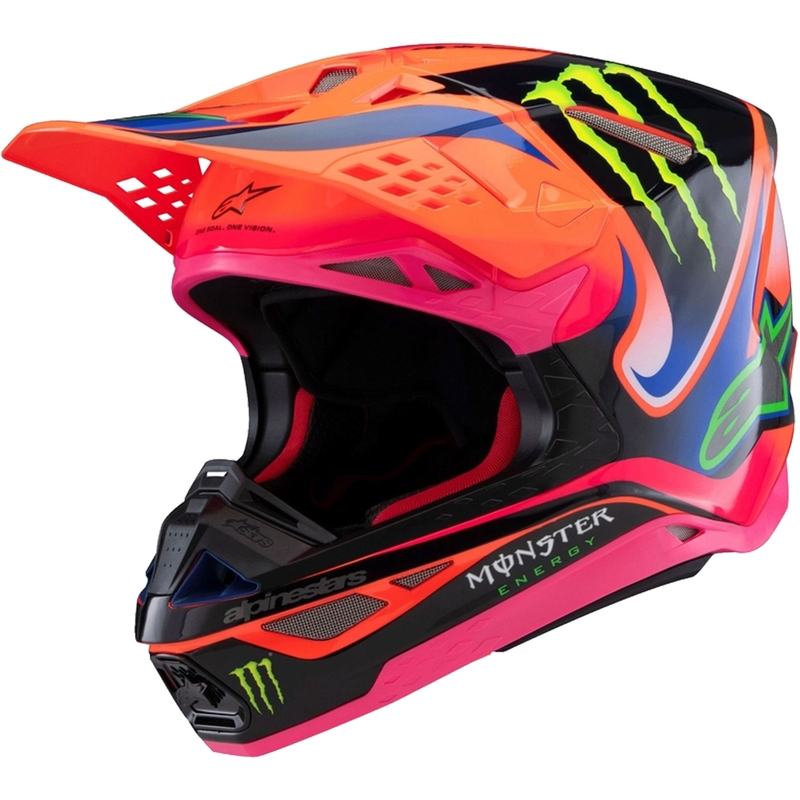Casco motocross Alpinestars Supertech S-M10 HAIDEN DEEGAN edition arancione fluo-viola-rosa-verde