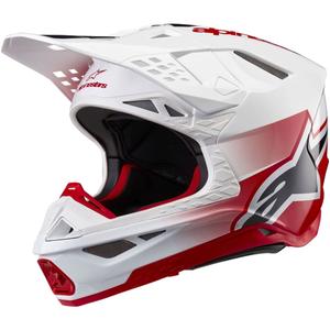 Casco da motocross Alpinestars Supertech S-M10 Unite rosso e bianco
