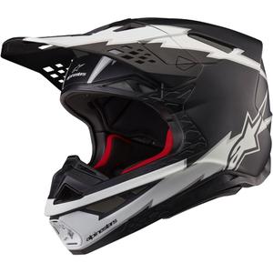 Casco da motocross Alpinestars Supertech S-M10 Ampress nero opaco e bianco