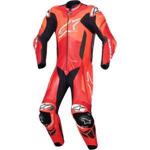 Tuta da moto in pelle monopezzo Alpinestars GP Plus V4 Sprint, compatibile con Tech-air, rosso fluo-rosso-bianco-nero