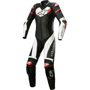 Alpinestars Tuta da moto da donna monopezzo in pelle Alpinestars STELLA GP PLUS 2 Nero-Bianco-Rosso fluo