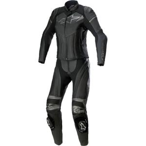 Alpinestars STELLA GP PLUS 2 tuta da moto in pelle a due pezzi da donna nera e grigia metallizzata