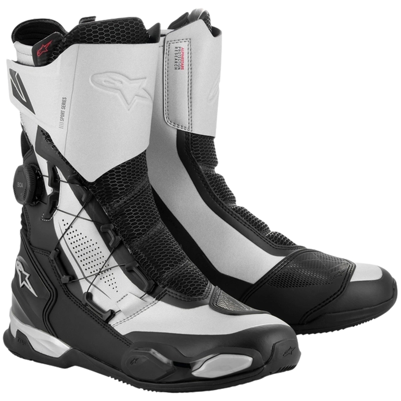 Stivali da moto Alpinestars SP-X BOA nero e argento