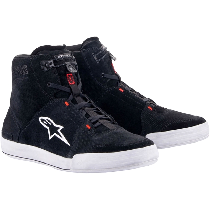 Stivali da moto Alpinestars Chrome nero-grigio-rosso fluo