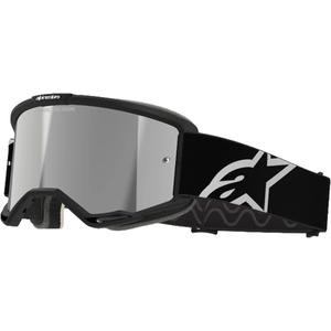 Occhiali da motocross Alpinestars Vision 5 Corp neri con lenti argentate a specchio