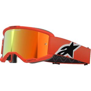 Occhiali da motocross Alpinestars Vision 5 Corp arancione con lenti rosse specchiate