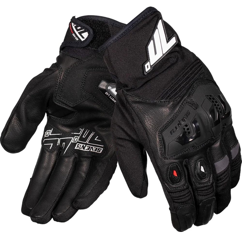 Guanti da moto Seventy Degrees SD-N51 neri-bianchi-rossi