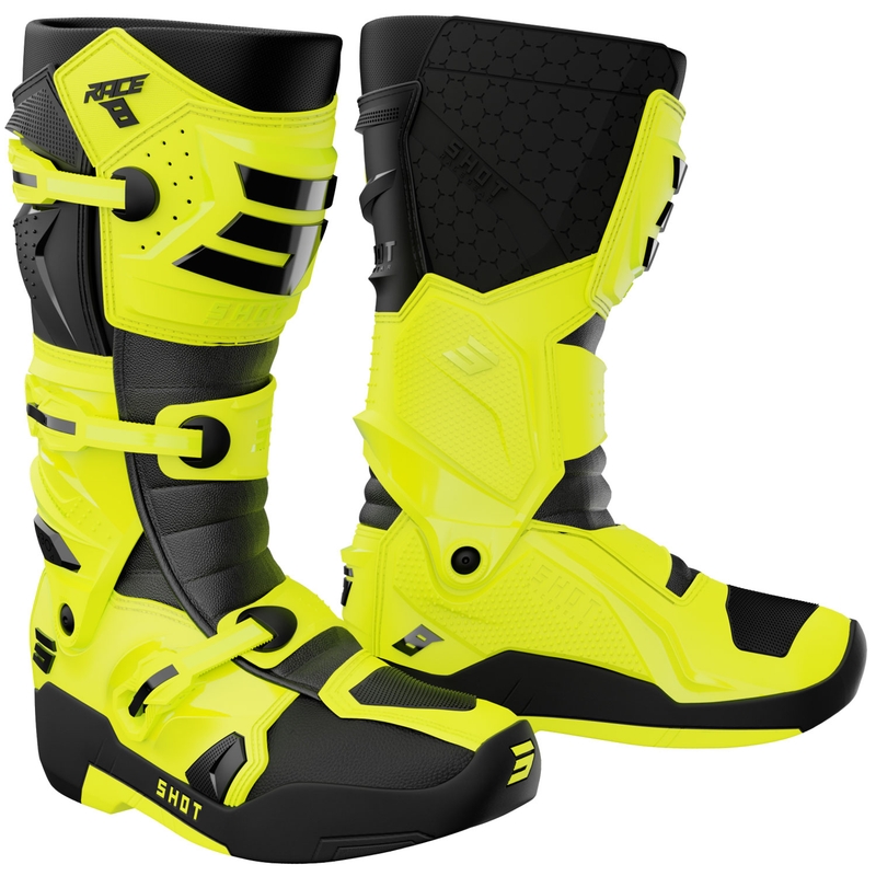 Stivali da moto Shot Race 8 giallo fluo