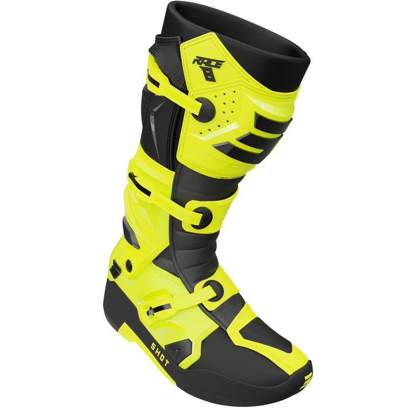 Stivali da moto Shot Race 8 giallo fluo