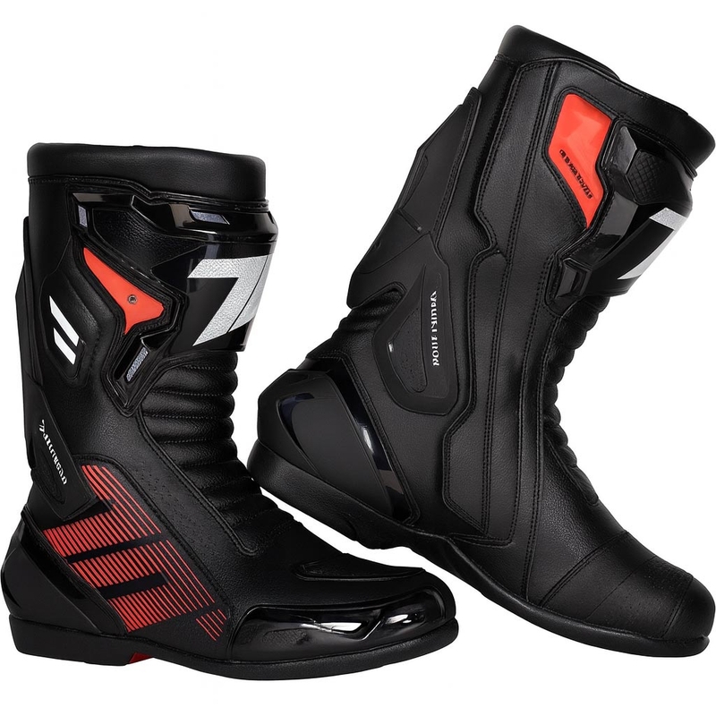 Stivali da moto Seventy Degrees SD-BR26 Alpha neri-rossi