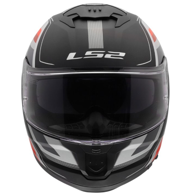 Casco integrale da moto LS2 FF808 Stream II Vintage nero opaco-grigio-rosso