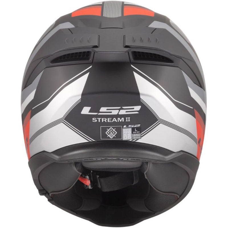 Casco integrale da moto LS2 FF808 Stream II Vintage nero opaco-grigio-rosso