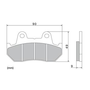 Pastiglie freno NISSIN mescola semimetallica 90x49x9 mm 2 pz