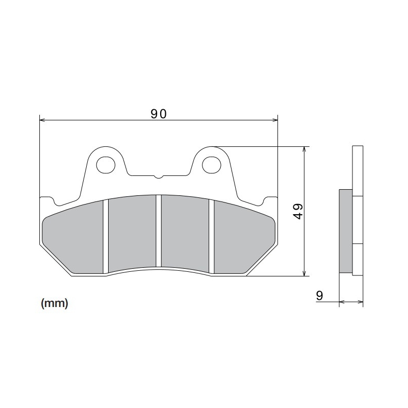 Pastiglie freno NISSIN mescola semimetallica 90x49x9 mm 2 pz