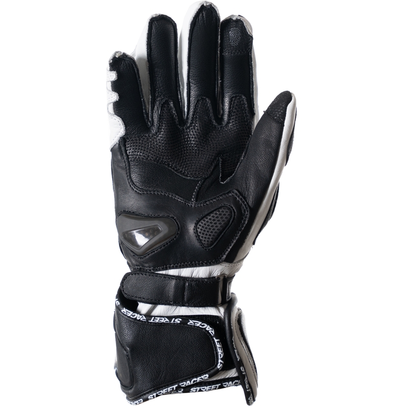 Guanti da moto Street Racer Virus 2 bianchi e neri