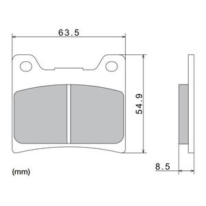 Pastiglie freno NISSIN mescola semimetallica 63,5x54,9x8,5 mm 2 pz
