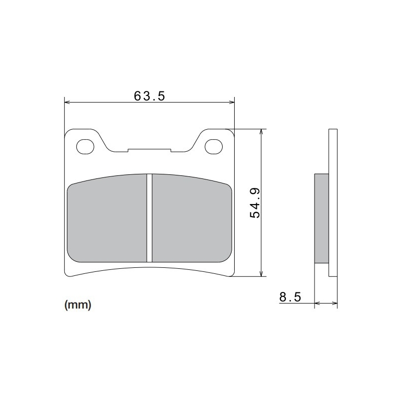 Pastiglie freno NISSIN mescola semimetallica 63,5x54,9x8,5 mm 2 pz