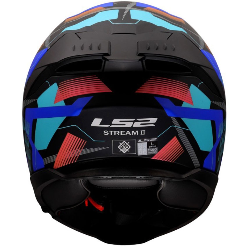 Casco integrale da moto LS2 FF808 Stream II Mika nero opaco-blu