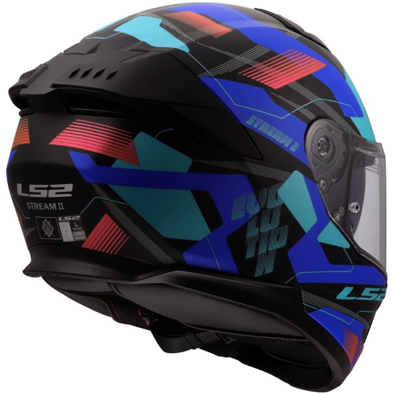 Casco integrale da moto LS2 FF808 Stream II Mika nero opaco-blu