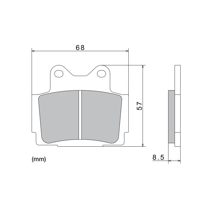Pastiglie freno NISSIN mescola semimetallica 68x57x8,5 mm 2 pz