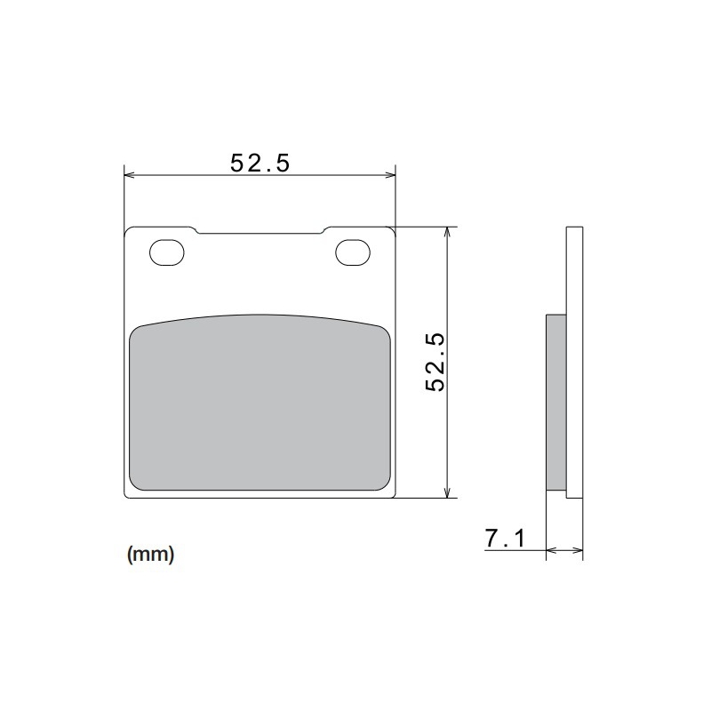 Pastiglie freno NISSIN mescola semimetallica 52,5x52,x7,1 mm 2 pz