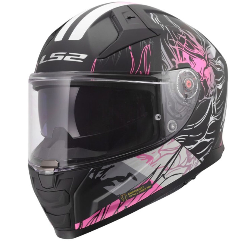 Casco integrale da moto LS2 FF811 Vector II Darflo nero opaco-rosa