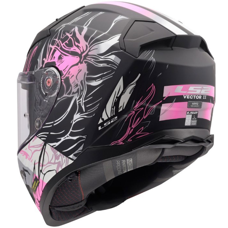 Casco integrale da moto LS2 FF811 Vector II Darflo nero opaco-rosa