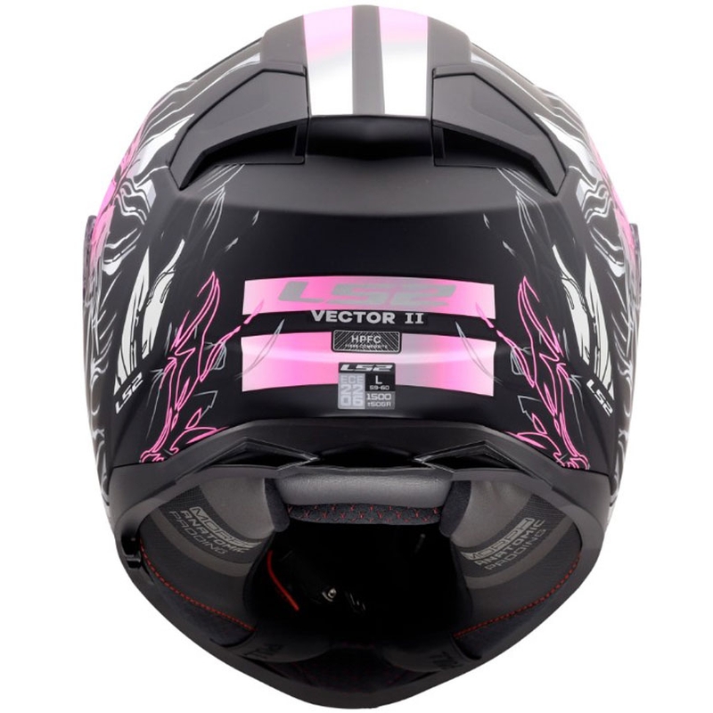 Casco integrale da moto LS2 FF811 Vector II Darflo nero opaco-rosa