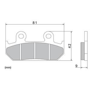 Pastiglie freno NISSIN mescola semimetallica 81x42x9 mm 2 pz