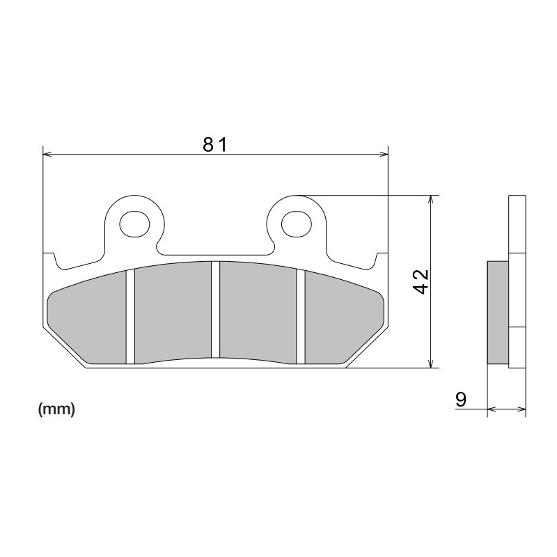 Pastiglie freno NISSIN mescola semimetallica 81x42x9 mm 2 pz