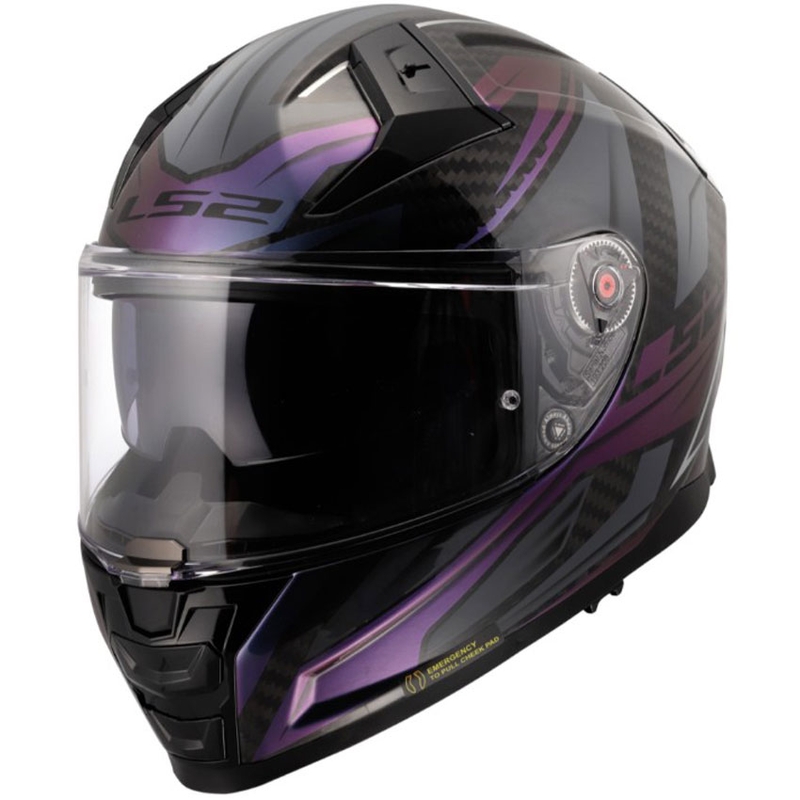 Casco integrale da moto LS2 FF811 Vector II C Savage Chameleon nero-viola