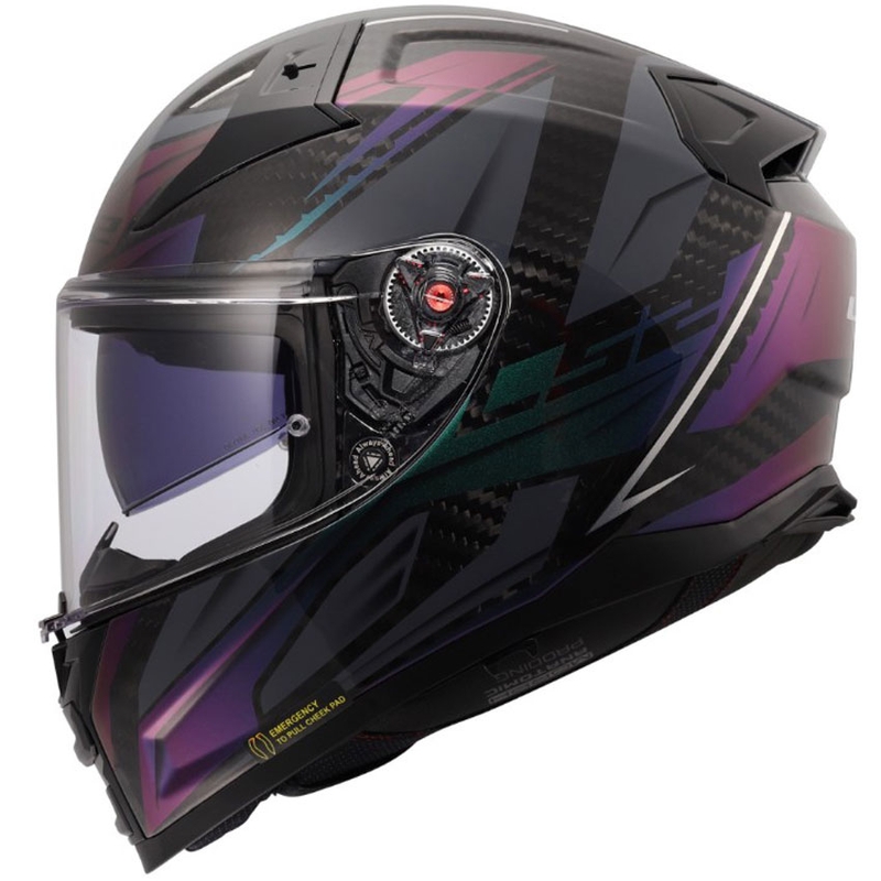 Casco integrale da moto LS2 FF811 Vector II C Savage Chameleon nero-viola