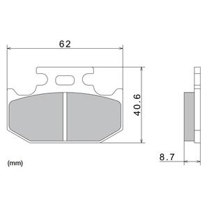 Pastiglie freno NISSIN mescola semimetallica 62x40,6x8,7 mm 2 pz