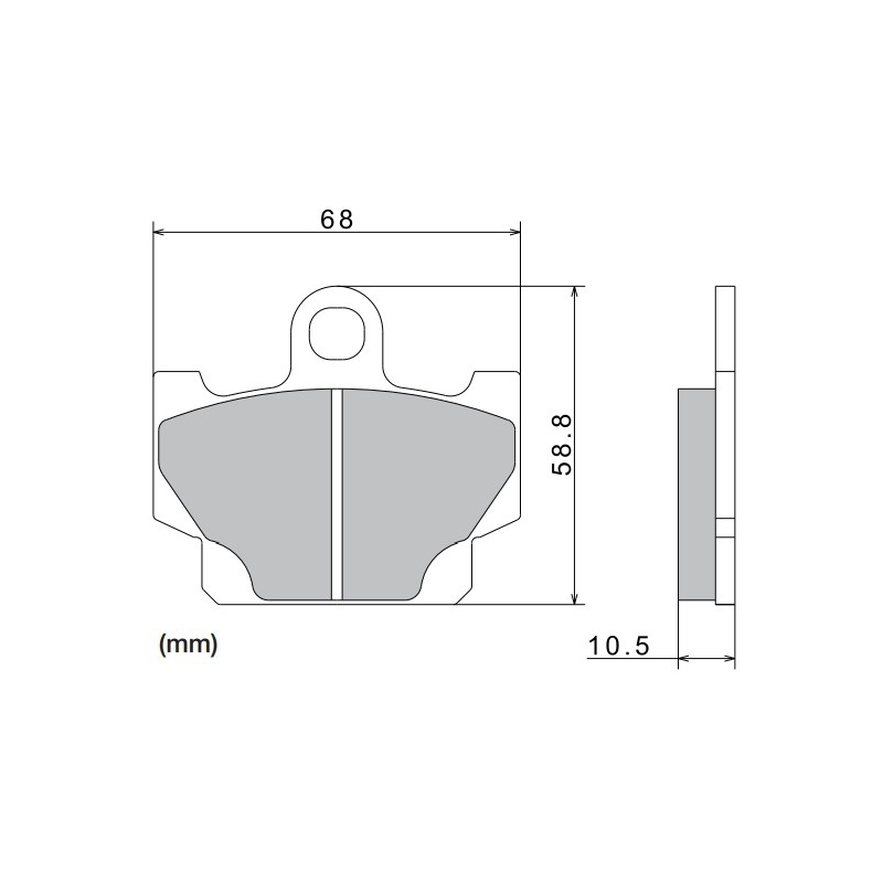 Pastiglie freno NISSIN mescola semimetallica 68x58,8x10,5 mm 2 pz