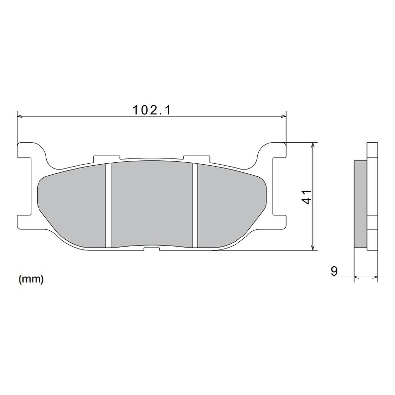 Pastiglie freno NISSIN mescola semimetallica 102,1x41x9 mm 2 pz