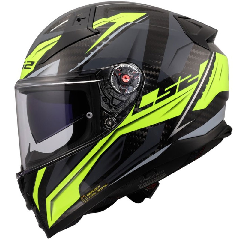Casco integrale da moto LS2 FF811 Vector II C Savage lucido HV giallo