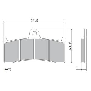 Pastiglie freno NISSIN mescola semimetallica 91,9x51,5x8 mm 2 pz