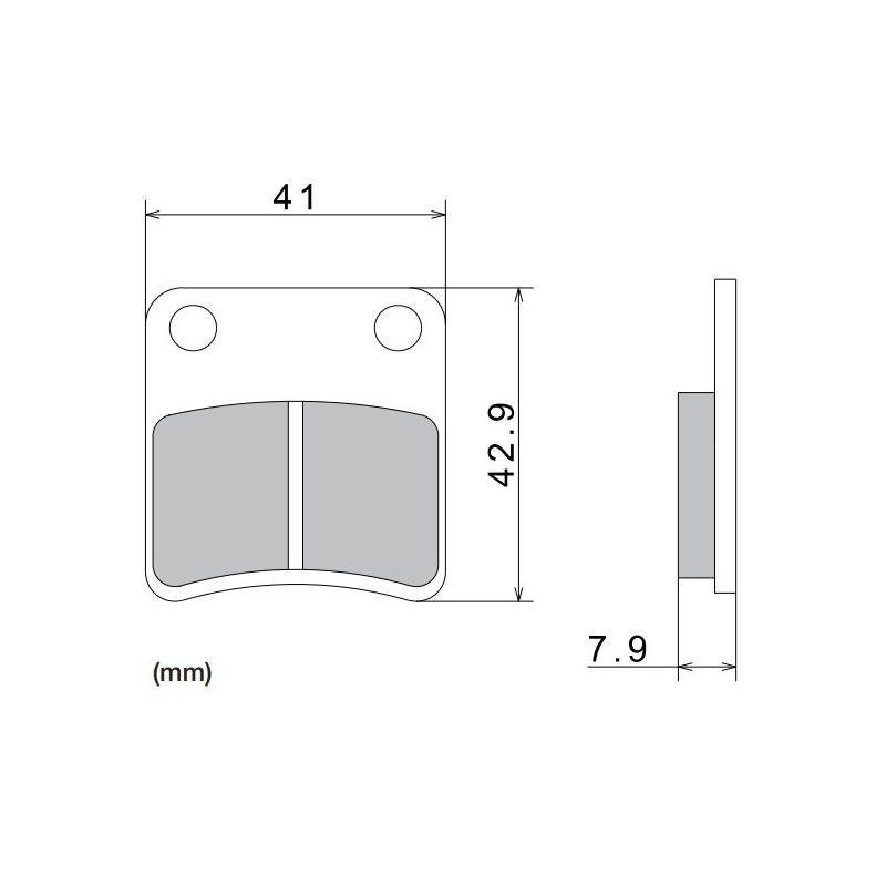 Pastiglie freno NISSIN mescola semimetallica 41x42,9x7,9 mm 2 pz