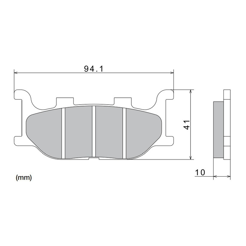 Pastiglie freno NISSIN mescola semimetallica 94,1x41x10 mm 2 pz