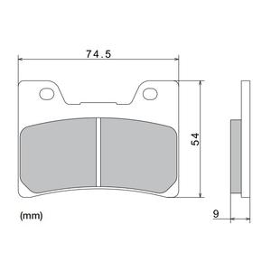 Pastiglie freno NISSIN mescola semimetallica 74,5x54x9 mm 2 pz