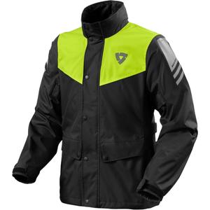 Giacca antipioggia da moto Revit Nitric 4 H2O nero-giallo fluo