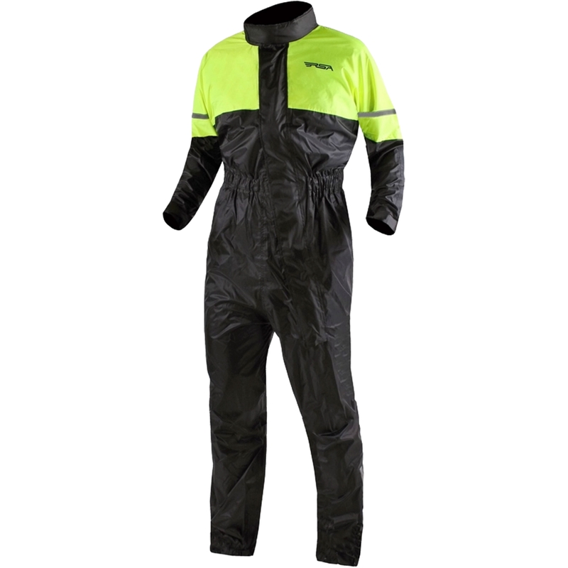 Tuta antipioggia RSA nero-giallo fluo