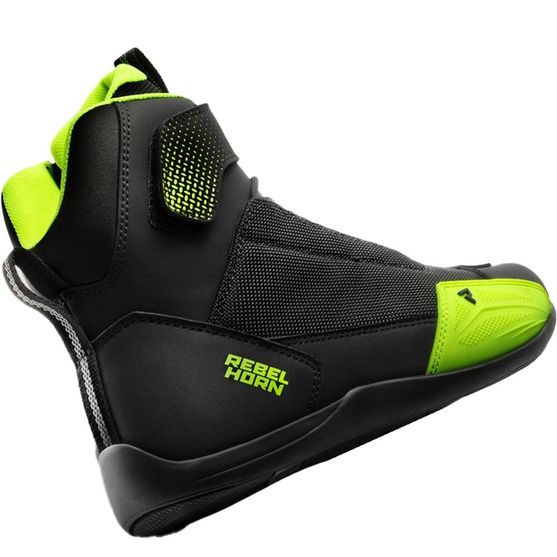 Stivali da moto Rebelhorn Swift neri-giallo fluo