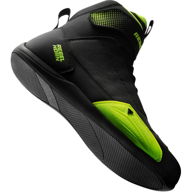 Stivali da moto Rebelhorn Swift neri-giallo fluo