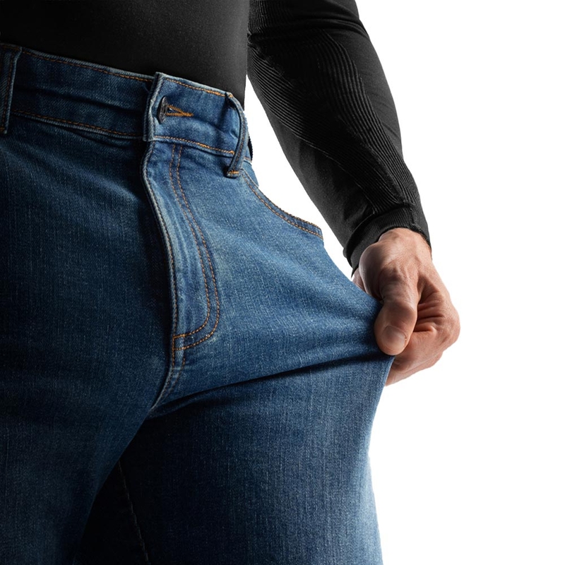 Jeans da motociclista Rebelhorn Classic Monolayer blu lavato