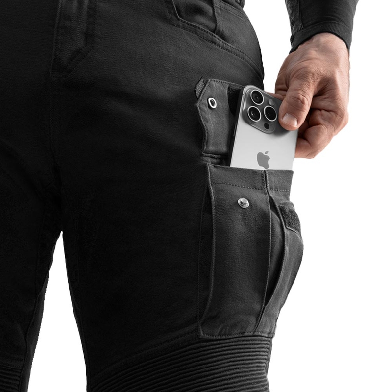 Jeans da motociclista Rebelhorn Faster neri