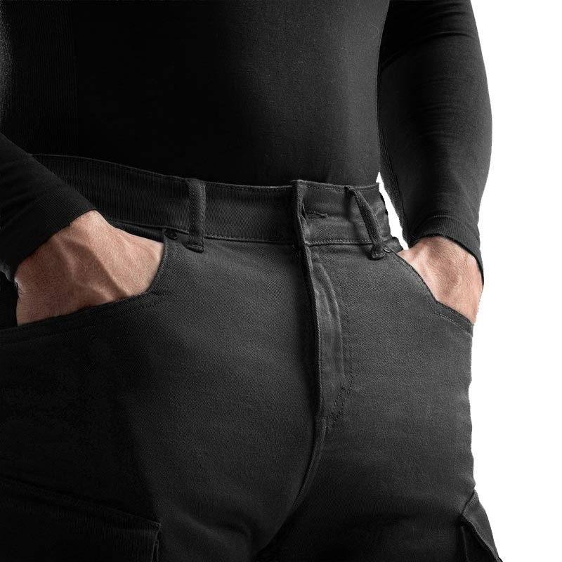Jeans da motociclista Rebelhorn Faster neri