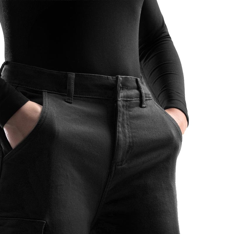 Jeans da motociclista da donna Rebelhorn Faster neri