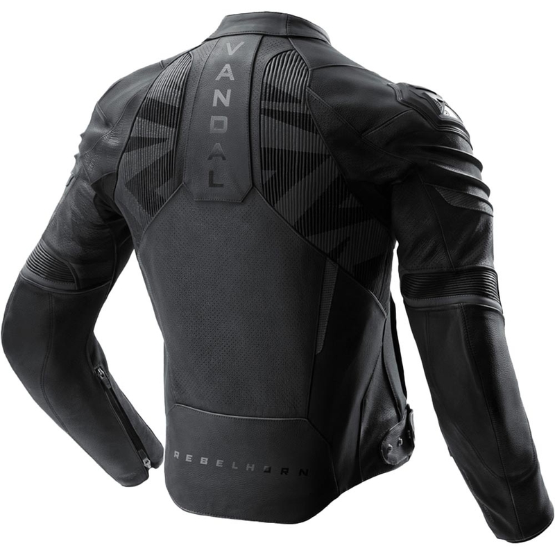 Giacca da motociclista in pelle Rebelhorn Vandal 2 nera