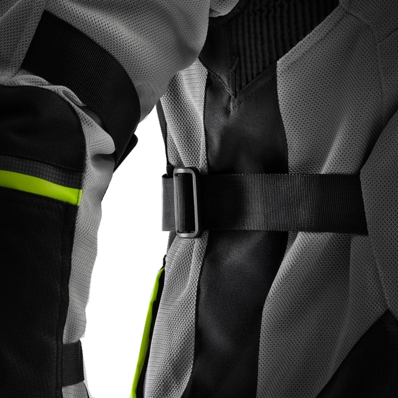 Giacca da moto Rebelhorn Scandal 3 nero-grigio-giallo fluo